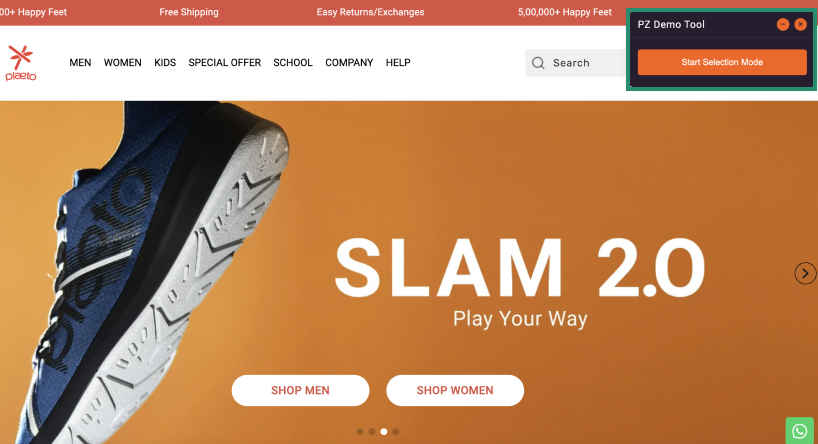 PZ Demo Tool interface